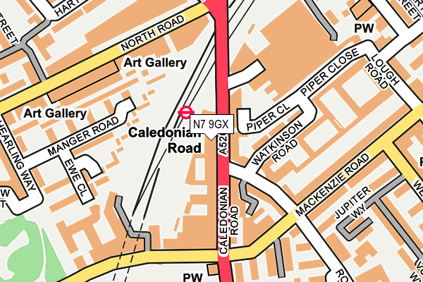 N7 9GX map - OS OpenMap – Local (Ordnance Survey)