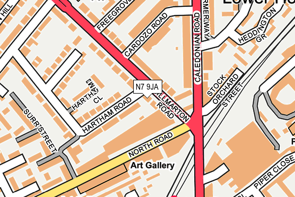 N7 9JA map - OS OpenMap – Local (Ordnance Survey)