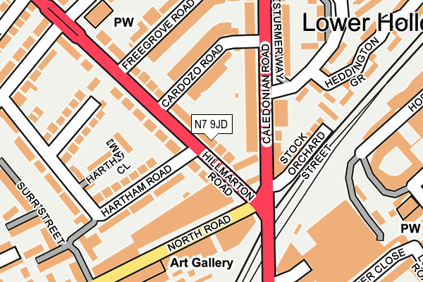 N7 9JD map - OS OpenMap – Local (Ordnance Survey)