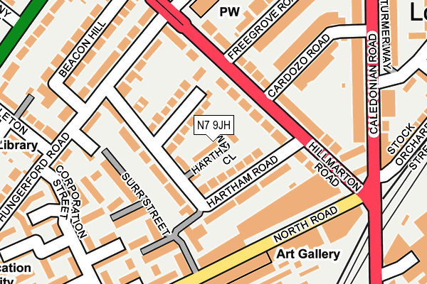 N7 9JH map - OS OpenMap – Local (Ordnance Survey)