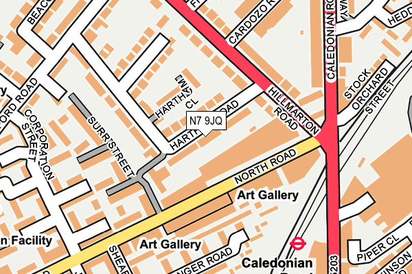 N7 9JQ map - OS OpenMap – Local (Ordnance Survey)