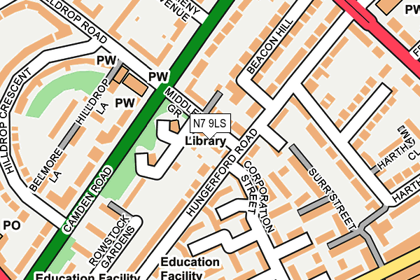 N7 9LS map - OS OpenMap – Local (Ordnance Survey)