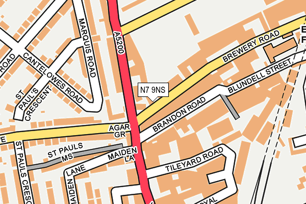 N7 9NS map - OS OpenMap – Local (Ordnance Survey)