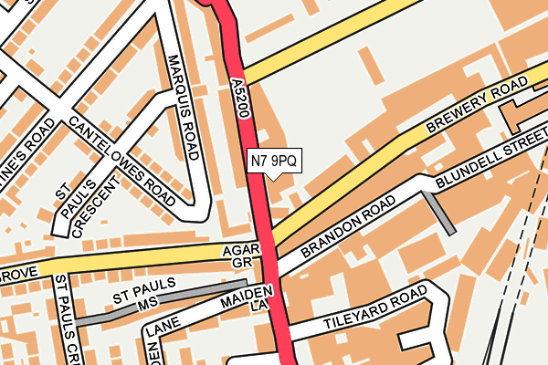 N7 9PQ map - OS OpenMap – Local (Ordnance Survey)