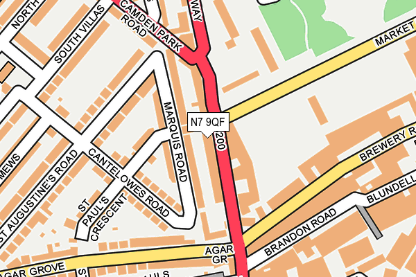 N7 9QF map - OS OpenMap – Local (Ordnance Survey)