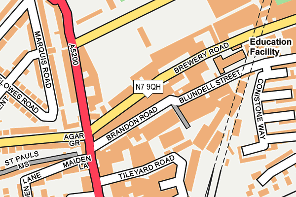 N7 9QH map - OS OpenMap – Local (Ordnance Survey)