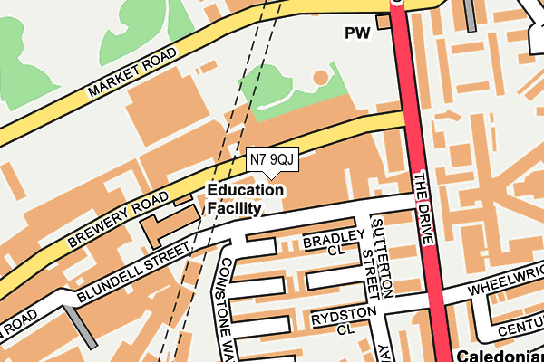 N7 9QJ map - OS OpenMap – Local (Ordnance Survey)