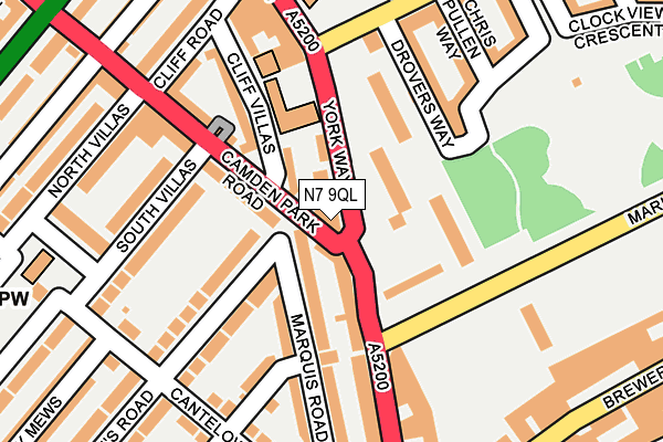 N7 9QL map - OS OpenMap – Local (Ordnance Survey)