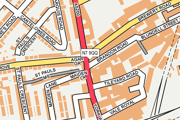 N7 9QQ map - OS OpenMap – Local (Ordnance Survey)