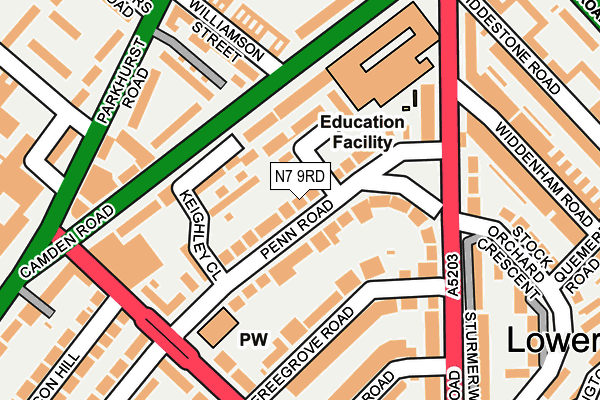 N7 9RD map - OS OpenMap – Local (Ordnance Survey)