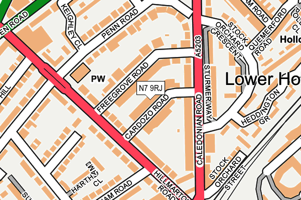 N7 9RJ map - OS OpenMap – Local (Ordnance Survey)