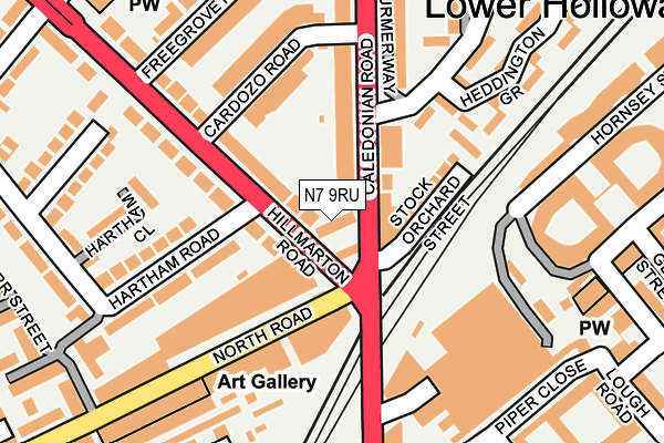 N7 9RU map - OS OpenMap – Local (Ordnance Survey)