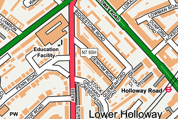 N7 9SH map - OS OpenMap – Local (Ordnance Survey)