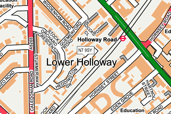 N7 9SY map - OS OpenMap – Local (Ordnance Survey)