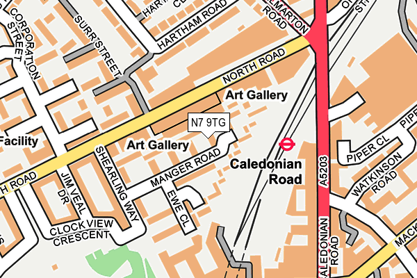 N7 9TG map - OS OpenMap – Local (Ordnance Survey)