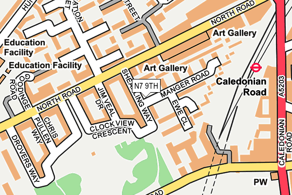 N7 9TH map - OS OpenMap – Local (Ordnance Survey)