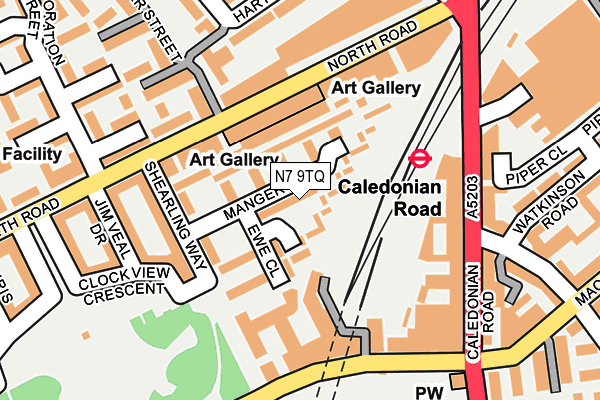 N7 9TQ map - OS OpenMap – Local (Ordnance Survey)