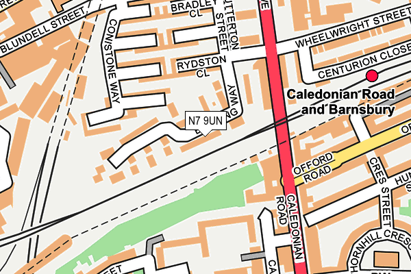 N7 9UN map - OS OpenMap – Local (Ordnance Survey)