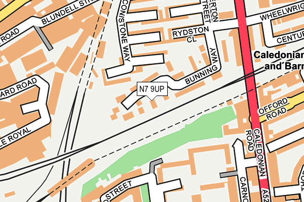 N7 9UP map - OS OpenMap – Local (Ordnance Survey)