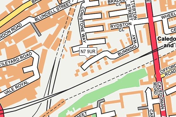 N7 9UR map - OS OpenMap – Local (Ordnance Survey)