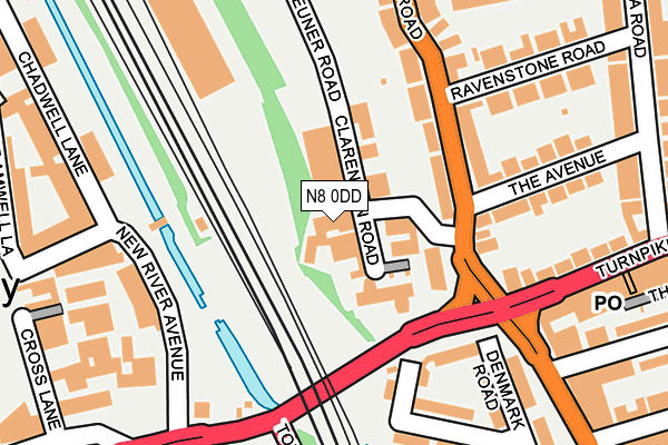 N8 0DD map - OS OpenMap – Local (Ordnance Survey)