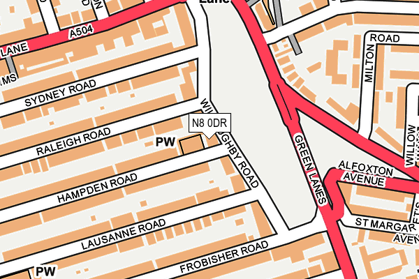 N8 0DR map - OS OpenMap – Local (Ordnance Survey)