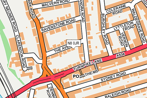 N8 0JR map - OS OpenMap – Local (Ordnance Survey)