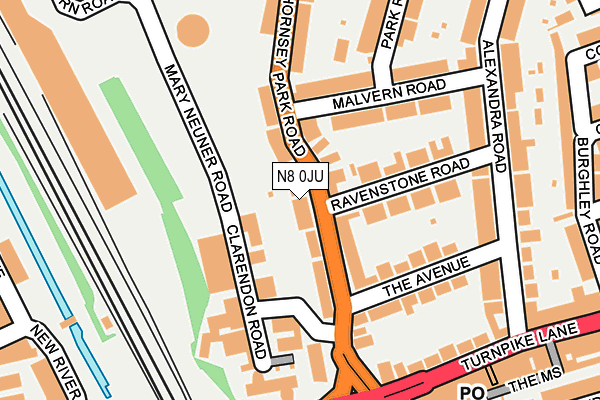 N8 0JU map - OS OpenMap – Local (Ordnance Survey)