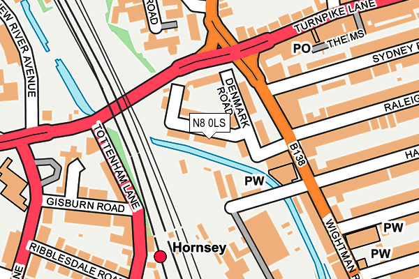 N8 0LS map - OS OpenMap – Local (Ordnance Survey)