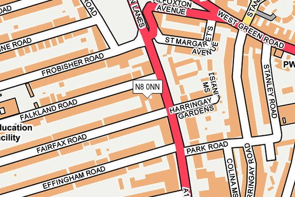 N8 0NN map - OS OpenMap – Local (Ordnance Survey)
