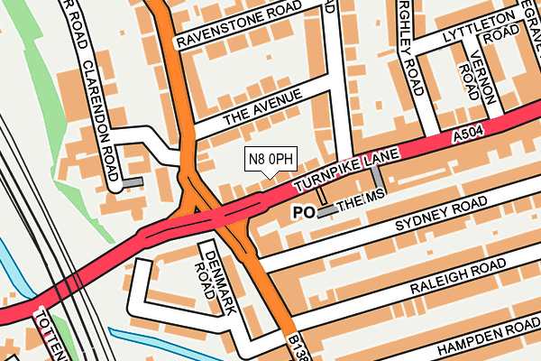 N8 0PH map - OS OpenMap – Local (Ordnance Survey)