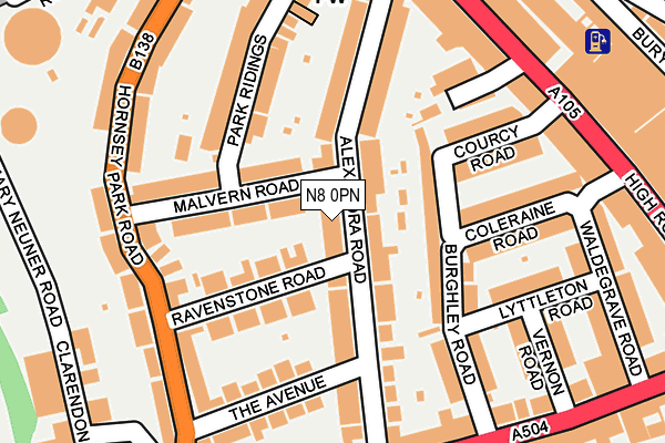 N8 0PN map - OS OpenMap – Local (Ordnance Survey)