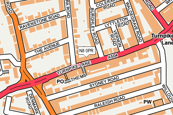 N8 0PR map - OS OpenMap – Local (Ordnance Survey)