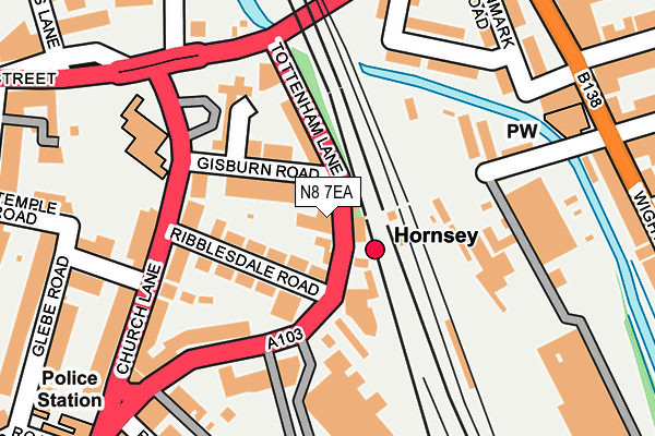 N8 7EA map - OS OpenMap – Local (Ordnance Survey)