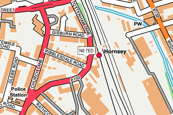 N8 7ED map - OS OpenMap – Local (Ordnance Survey)