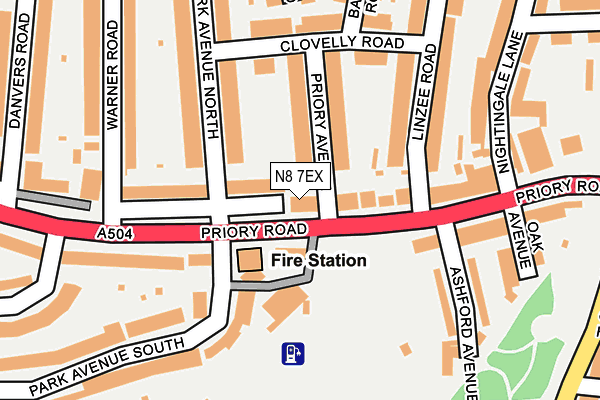 N8 7EX map - OS OpenMap – Local (Ordnance Survey)