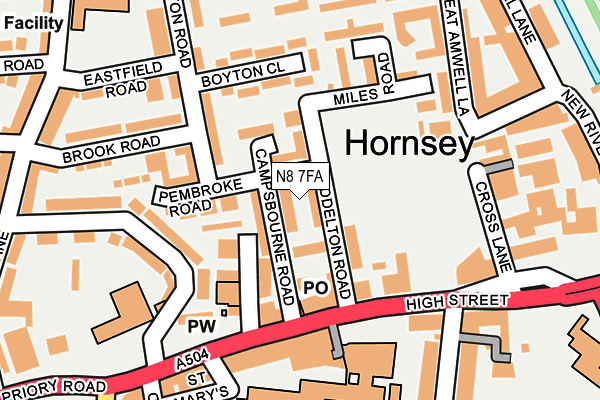 N8 7FA map - OS OpenMap – Local (Ordnance Survey)