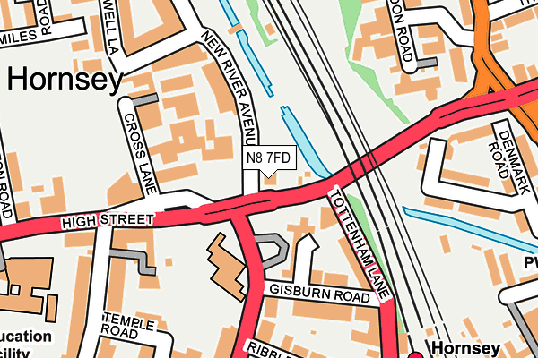 N8 7FD map - OS OpenMap – Local (Ordnance Survey)