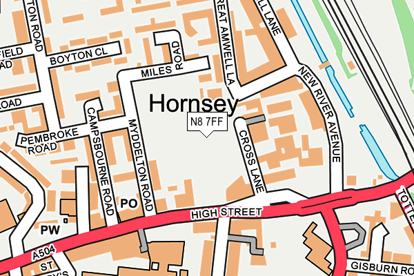 N8 7FF map - OS OpenMap – Local (Ordnance Survey)