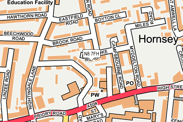 N8 7FH map - OS OpenMap – Local (Ordnance Survey)