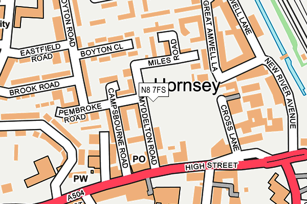 N8 7FS map - OS OpenMap – Local (Ordnance Survey)