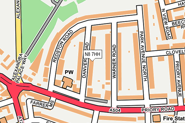 N8 7HH map - OS OpenMap – Local (Ordnance Survey)