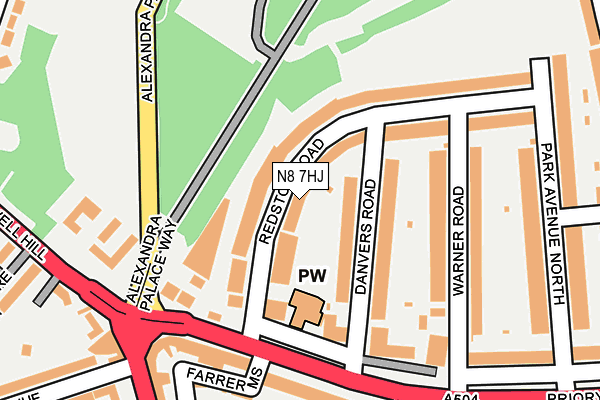 N8 7HJ map - OS OpenMap – Local (Ordnance Survey)