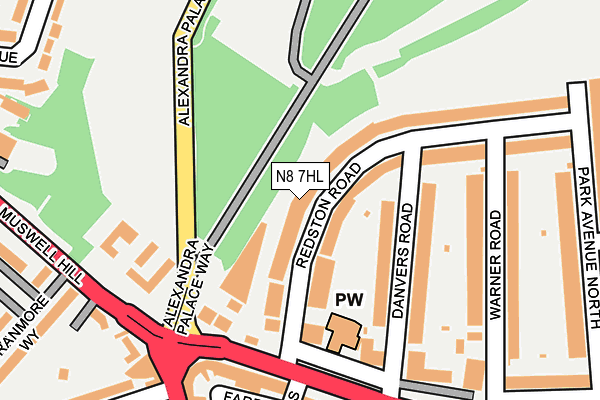 N8 7HL map - OS OpenMap – Local (Ordnance Survey)