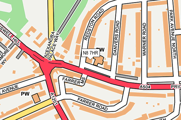 N8 7HR map - OS OpenMap – Local (Ordnance Survey)