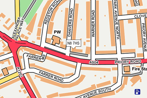 N8 7HS map - OS OpenMap – Local (Ordnance Survey)