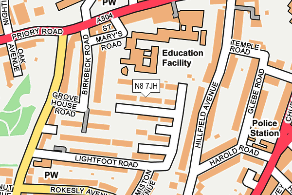 N8 7JH map - OS OpenMap – Local (Ordnance Survey)