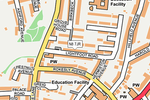 N8 7JR map - OS OpenMap – Local (Ordnance Survey)