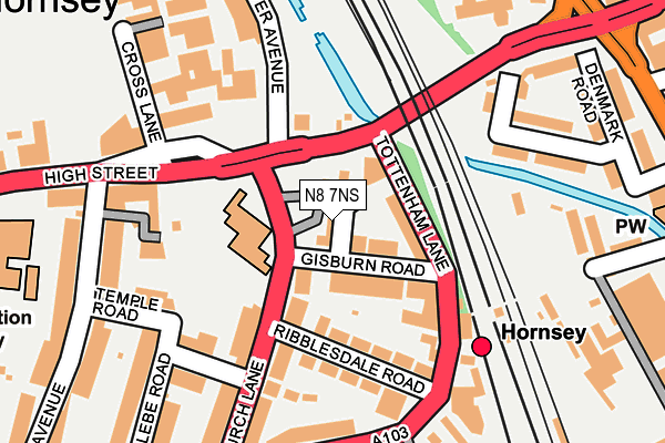 N8 7NS map - OS OpenMap – Local (Ordnance Survey)