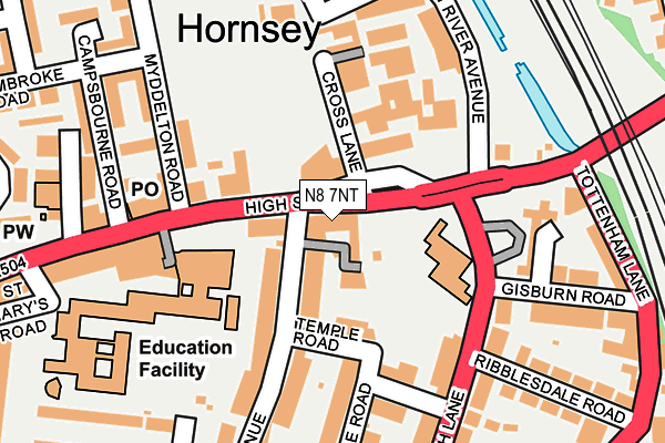 N8 7NT map - OS OpenMap – Local (Ordnance Survey)